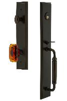 Grandeur Hardware
CARCGRBCA
Carre' One-Piece Handleset with C Grip and Baguette Amber Knob